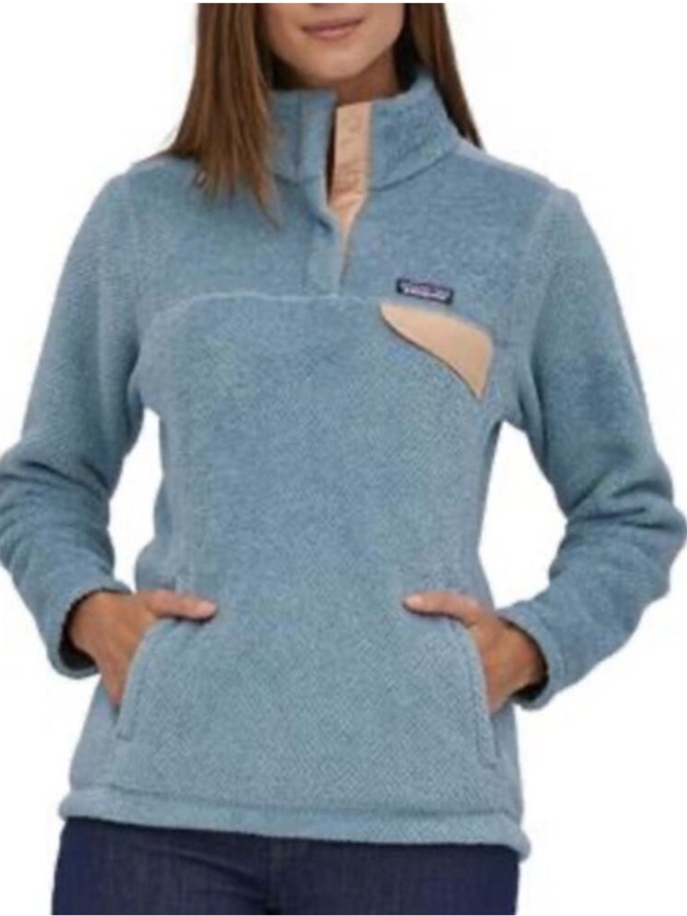 Patagonia Re-Tool Snap-T Fleece Pullover Steam Blue Size Large